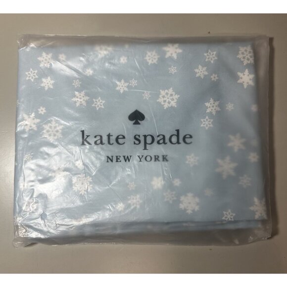New Kate Spade Tote Blue With White Snowflakes 24 X 14 - Picture 3 of 4
